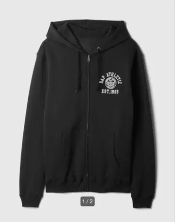 GAP ATHLETIC 블랙 집업 후드티