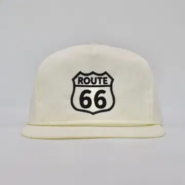 90s 기업 로고 빈티지 나일론 캡 트래커 루트66 화이트