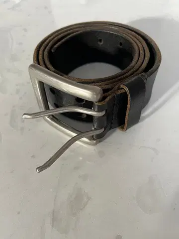 블랙 가죽 벨트 메탈 버클 천연 가죽 빈티지