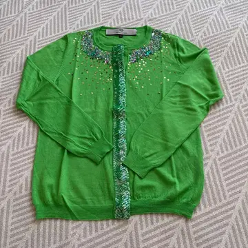 그린 가디건 비즈 장식 사이즈 40