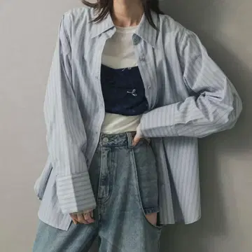 센스 오브 프라이스 어반 리서치 스트라이프 셔츠 블루 미사용 새상품