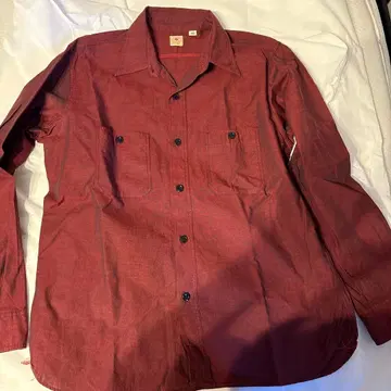 SUGAR CANE 버건디 버튼업 셔츠 L