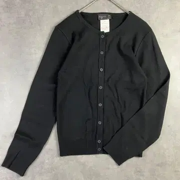 agnes b. 코튼 크루넥 가디건 블랙 S 일본제