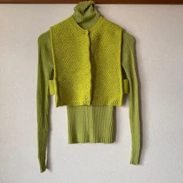 AMERI CARDIGAN LIKE VEST SET TOP