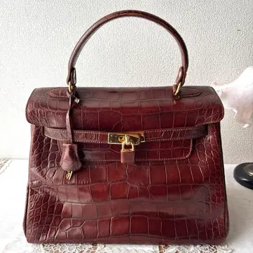 MELUSINE 악어 엠보싱 천연 가죽 핸드백 이탈리아제