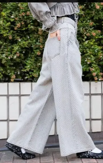 [ 니코앤드 - ] 스위치 웨이스트 와이드 데님 그레이 택 포함 새상품