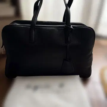 agnes b.VOYAGE 가죽 블랙 보스턴 백