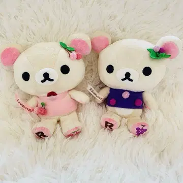 레어 2008년 코리락쿠마 모으는 봉제 인형 후르츠 2체 세트