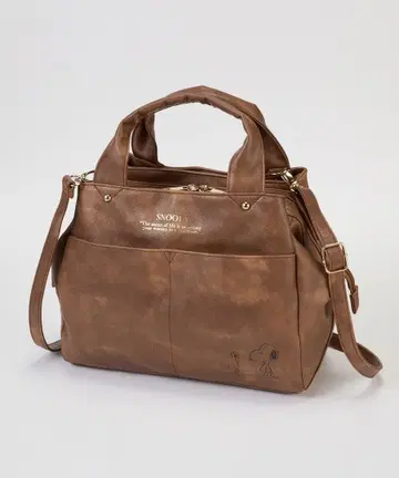 PEANUTS 스누피 숄더백 브라운