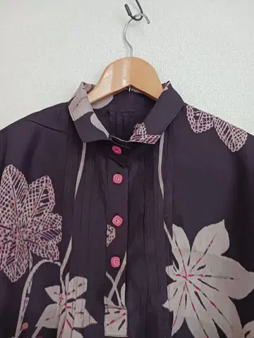 빈티지 원단 기모노 리메이크 핀턱 튜닉