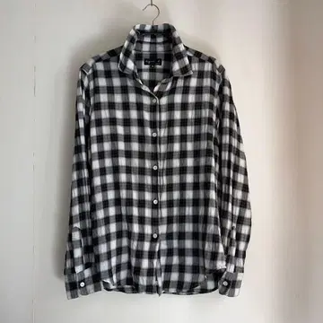 아네스베 세탁한 코튼 체크 무늬 셔츠