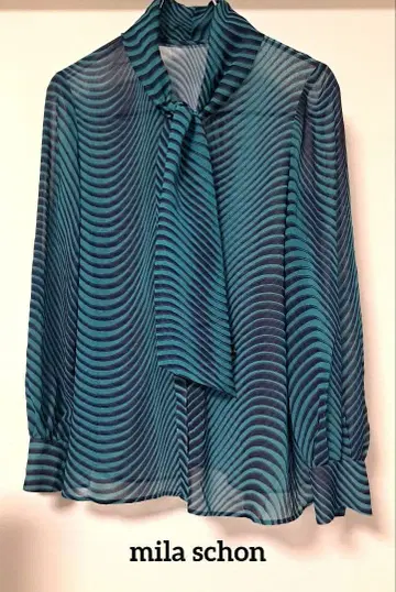 mila schon (밀라 숀) 기하학 패턴 긴팔 블라우스 사이즈 40