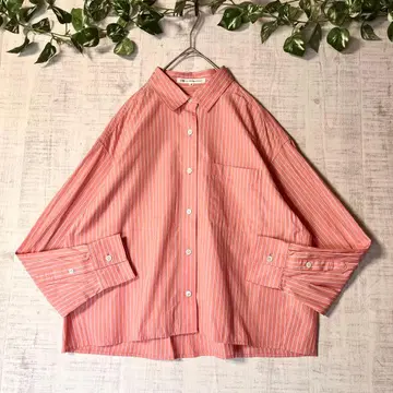 새상품급 23구 canclini 크롭 텐트라인 셔츠 스트라이프 38