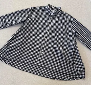 내추럴 런드리 체크 A라인 셔츠 블랙