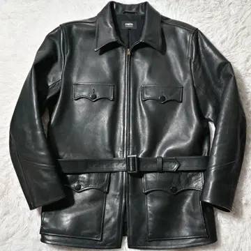 랏츠 40's 가죽 카 코트 가죽 자켓 벨트