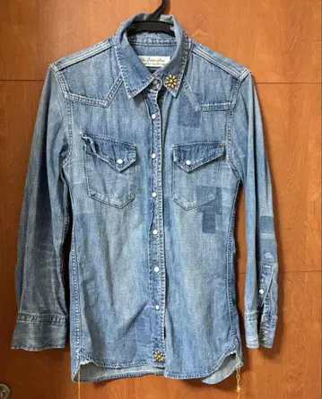 레미레리프 플라워 스터드 던가리 셔츠 M 사이즈