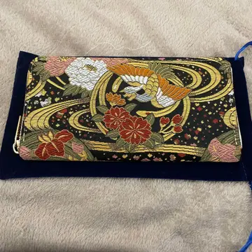 일본풍 꽃무늬 자수 장지갑