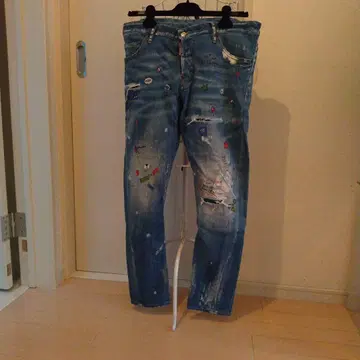 DSQUARED2 컬러풀 데미지 데님 팬츠