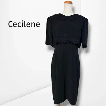 [세시레느] 포멀 원피스 카라 부착 레이스 관혼상제 블랙 LL