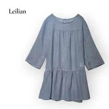 Leilian 스트라이프 오부 소매 셔츠