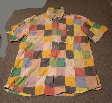90s orvis 패치워크 반팔 셔츠 L
