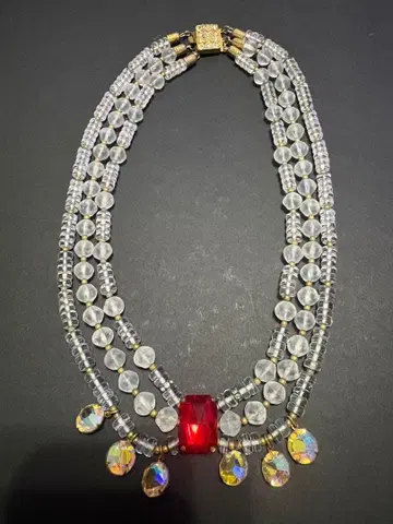 다층 크리스탈 비즈 크리스탈 목걸이