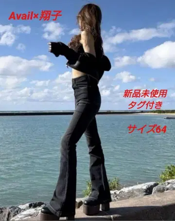 [ 새상품 ] 아베일 x 쇼코 콜라보 플레어 데님