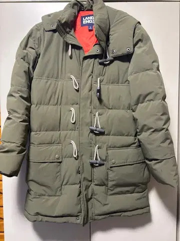 Lands' End 다운 코트 더플 코트 s 모스그린