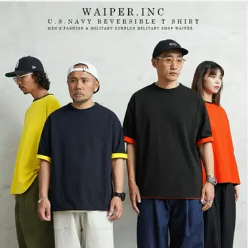 WAIPER.INC 와이퍼 리버서블 티셔츠 블랙 x 오렌지