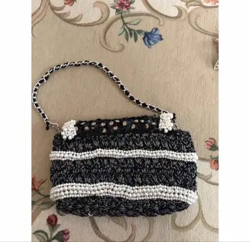 엠즈 그레이시 비즈 장식 파티 백 블랙