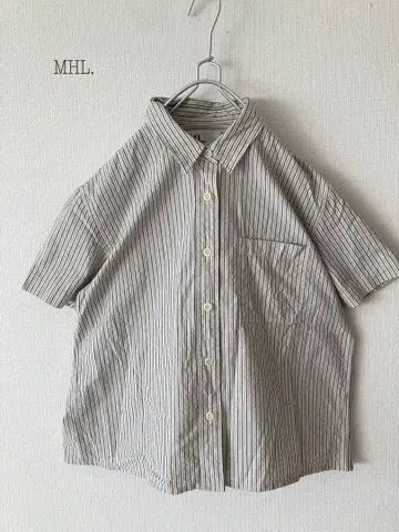 MHL. 코튼 스트라이프 셔츠 반팔