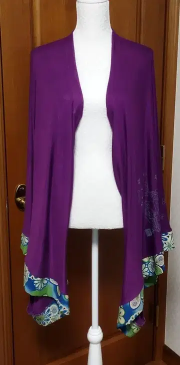 gouk 일본풍 패턴 볼레로 가디건 (퍼플 계열 x 일본풍 패턴)