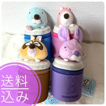보노보노 원통형 봉제 인형 파우치 전 4종 풀 컴프