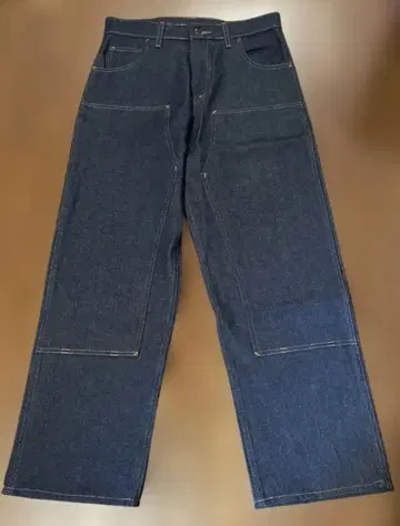 고급 새상품 Prison Blues 더블니 인디고 데님 32x30