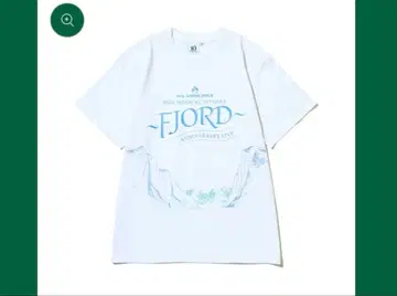 FJORD 로고 T셔츠 화이트 미세스 그린애플 라이브 XL