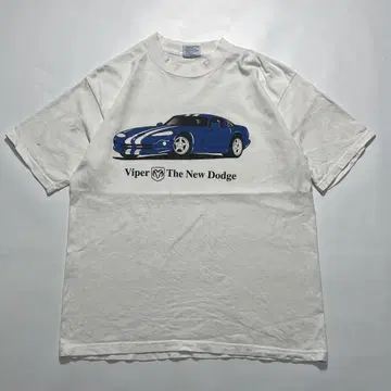 90s 닷지 초대 바이퍼 USA제 빈티지 T셔츠 L 화이트 계열 8133