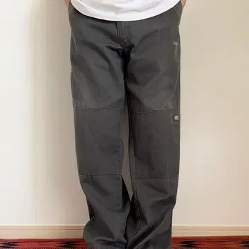 USA 기획 Dickies 85283 더블니 워크 팬츠 차콜 그레이