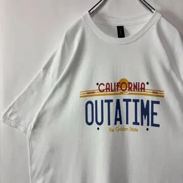 백투더퓨처 드로리안 무비T셔츠 화이트 XL 사이즈