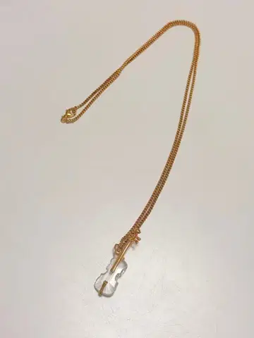 스와로브스키 바이올린형 펜던트 목걸이 골드