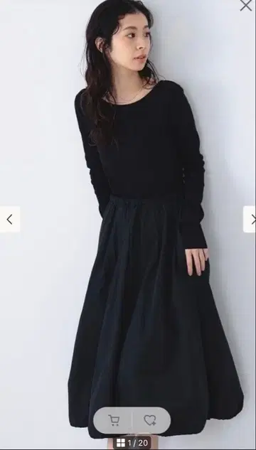 Demi-Luxe BEAMS 벌룬 콤비 원피스