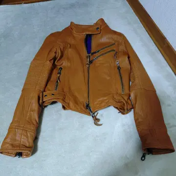 브라운 가죽 숏 자켓