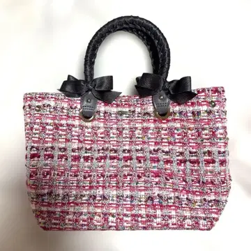 lecreative? 레크리에이티브 트위드 토트백 핑크 계열