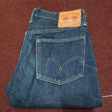 풀카운트 0101w28 가죽 패치 버튼 플라이 체인 스티치 셀비지