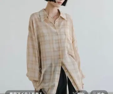 시어 체크 셔츠 롱 로리즈팜 미사용 새상품 이번 시즌 신상