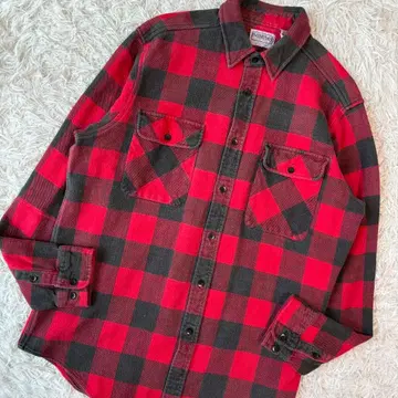 컨디션 최상/XL 상당 파이브 브라더스 헤비 플란넬 셔츠 버팔로 체크