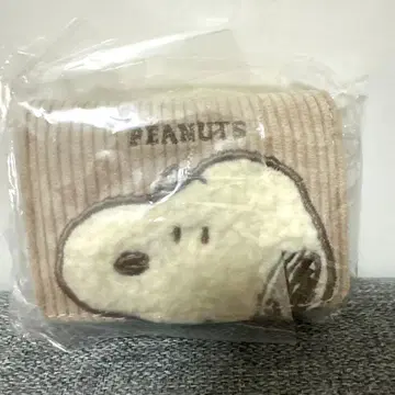 [ 새상품 ] PEANUTS 스누피 3단 폴더형 미니 지갑 베이지