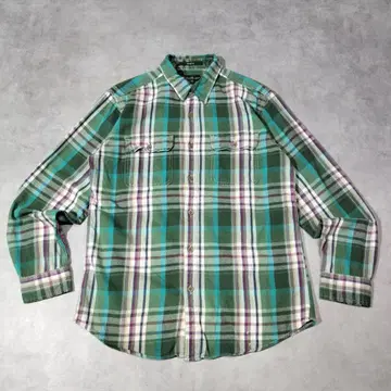에디 바우어 체크 셔츠 그린 클래식 핏 L