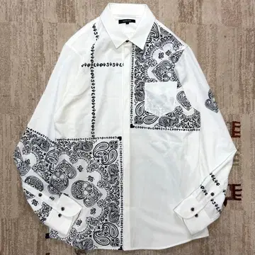 [컨디션 최상] LOVELESS 러브리스 반다나 패턴 콤비네이션 셔츠 L