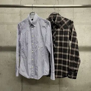junhashimoto / 스트라이프 BD 셔츠 & 체크 웨스턴 셔츠