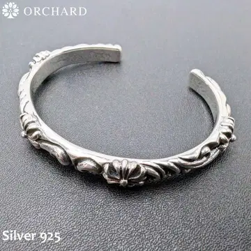 익명 배송 / 실버 925 / 당초 크로스 뱅글 팔찌 / 안지름 17cm